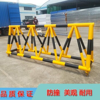 重型防撞墩路障黃黑金屬圓管拒馬護欄