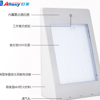 太阳能雷达感应庭院灯全亮功率4W微亮0.3W低功率高光效