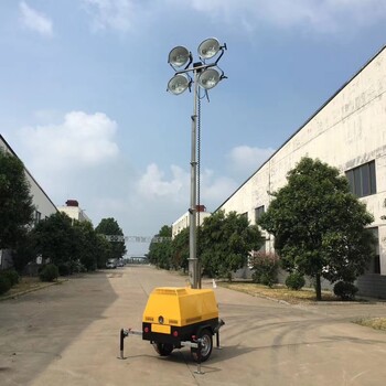 400w手推式移動照明車柴油自發(fā)電工程照明設(shè)備光通量大