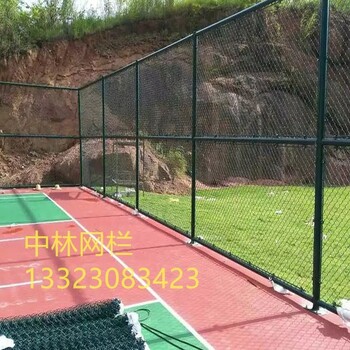 河北省篮球场围网PVC包塑铁丝网墨绿色围网