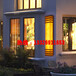 长方形别墅设计壁灯扁平型壁灯扫古铜壁灯金色五金架壁灯咖啡色纹路壁灯户外壁灯