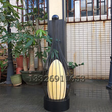 户外大型鸟笼灯特色灯教堂草坪灯铁艺椭圆形造型灯婚礼场所落地灯楼梯别墅走廊灯定制图片