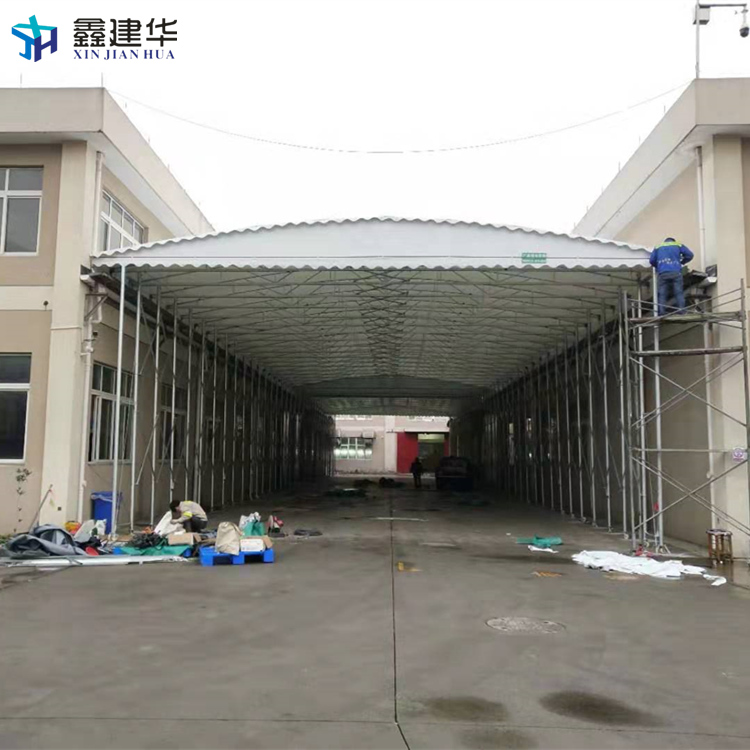 荆州推拉大型带轮篷/大型轨道式雨棚生产厂家