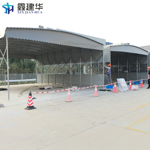 荆门绿化违建活动篷_大型轨道式雨棚造型美观