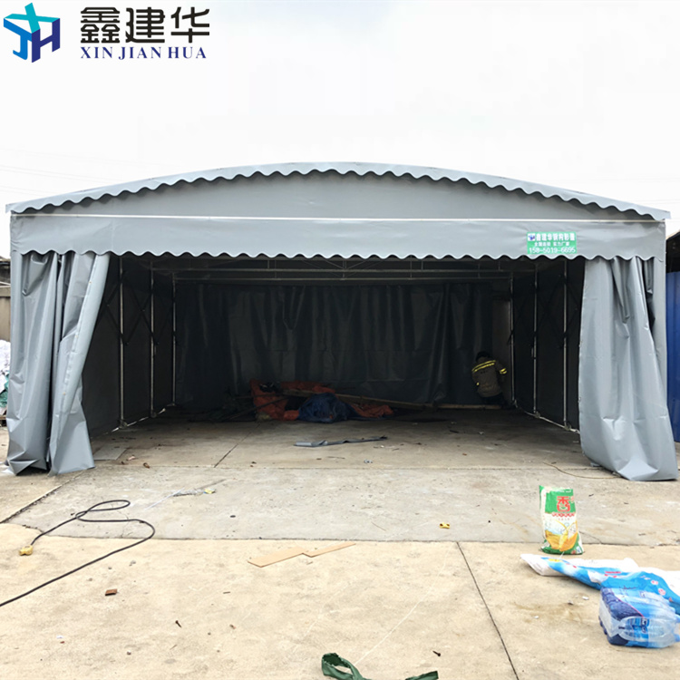 广安推拉活动雨棚，活动式电动帐篷资料