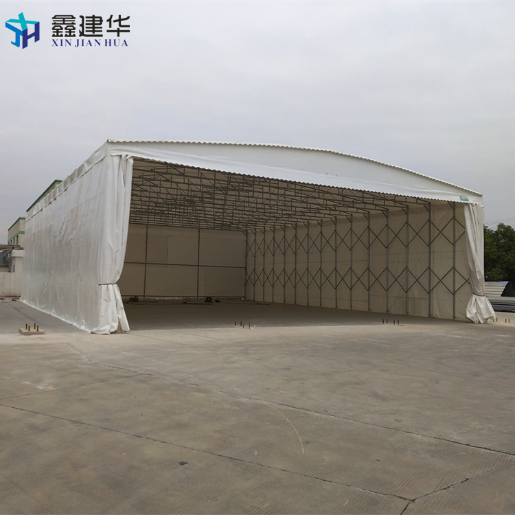 荆州伸缩式立柱雨棚-移动大型室内棚生产厂家
