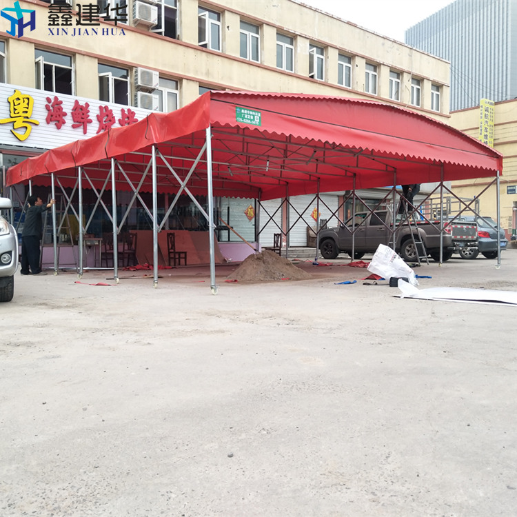 绵阳大型移动物流蓬悬空活动式雨蓬团队