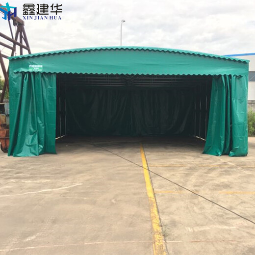武汉大型仓储帐篷-工地推拉雨棚安装图解