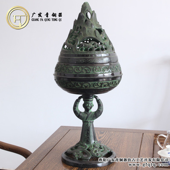 博山炉周制汉式婚礼道具香炉仿古汉代青铜器熏香炉铜工艺品薰香炉