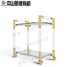 亞克力餐車三層酒水車茶水車美容置物架工具車手推餐車帶剎車