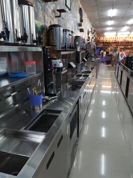 皇茶店奶茶設(shè)備全套出售，制冰機(jī)萃茶機(jī)凈水器不銹鋼操作臺