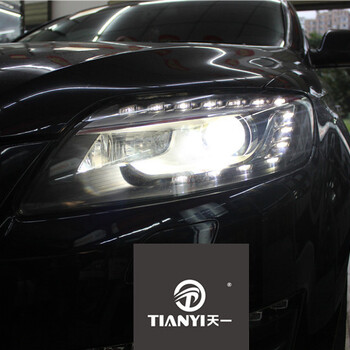 成都奥迪Q7车灯改装氙气升级米石LED双光透镜