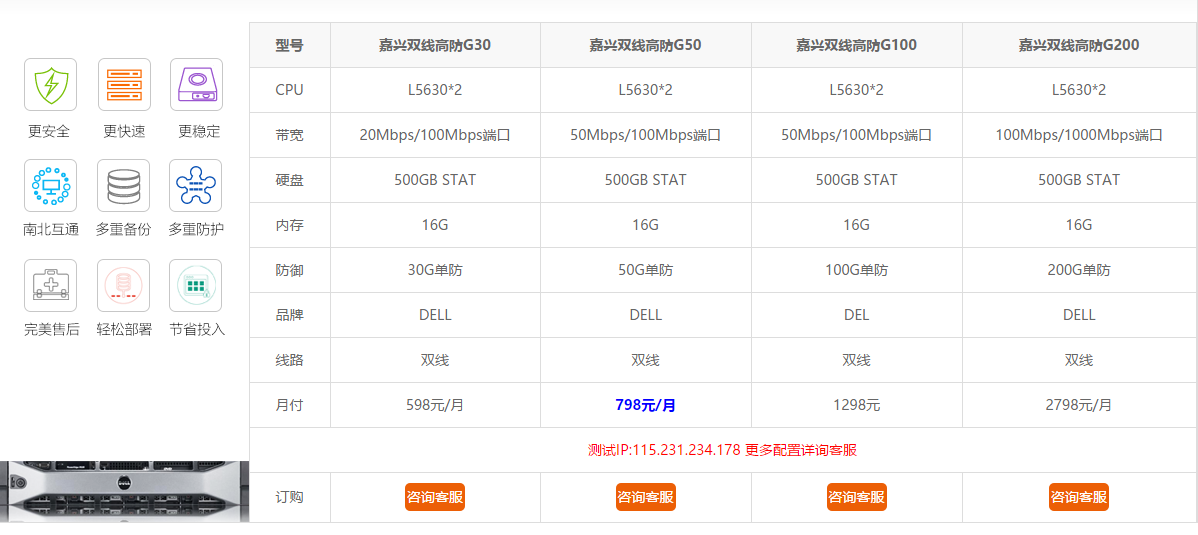 网通高防服务器租用多少钱