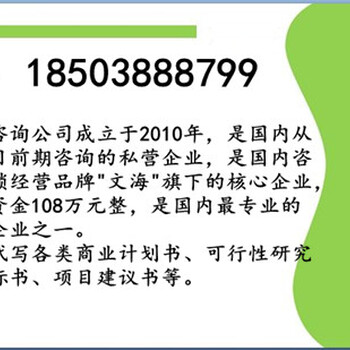 可行性报告√代写南阳市文海老品牌