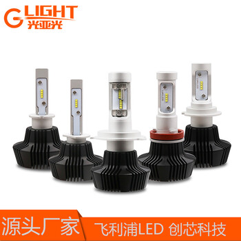 汽車led大燈X9H4H7H11遠(yuǎn)近光一體夏普CSP車燈12V前照燈改裝總成