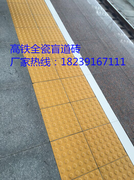 河南高铁站台铺盲道砖/300x300x20/25mm厚全瓷盲道砖