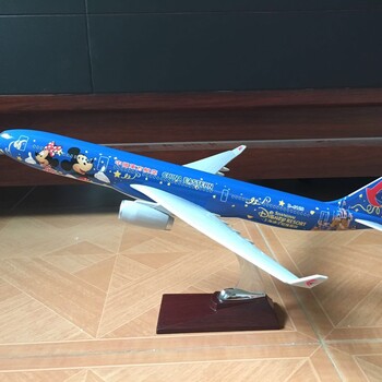 飞机模型生产厂家定制空客A330东航迪士尼树脂飞机模型47cm