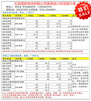 美国到香港的物流公司