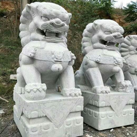 明石石业石狮子雕刻,湘西大理石石狮子厂家