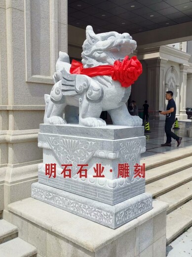 明石石业石雕狮子,杭州石狮子-200对石狮子成品