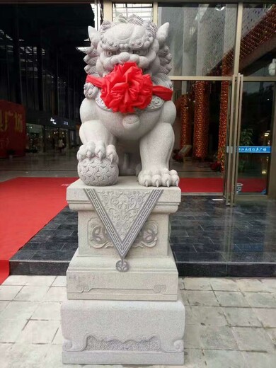 明石石业石狮子雕刻,徐州汉白玉石狮子-200对石狮子成品