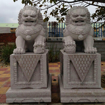 明石石业石狮子雕刻,广元花岗岩石狮子-200对石狮子成品