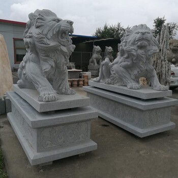明石石业石雕狮子,广州青石石狮子厂家