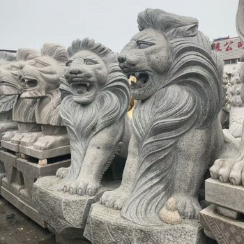 明石石业石雕狮子,宜宾青石石狮子厂家