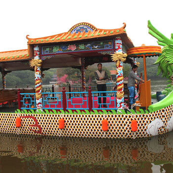 云南洱海4A5A旅游公园风景区电动龙头画舫船餐饮船厂家DT-HC01