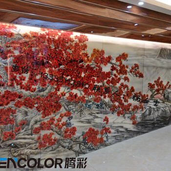 UV2030理光G5瓷砖玻璃背景墙装饰画uv平板打印机厂家