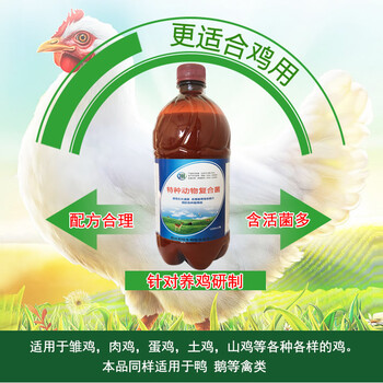 養(yǎng)雞長得快用養(yǎng)殖復(fù)合菌液家禽雞鴨鵝防拉稀促生長