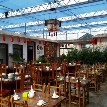 玻璃温室生态餐厅，PC阳光板生态餐厅大棚