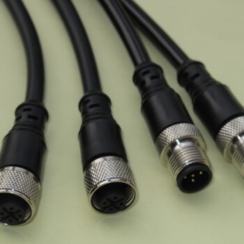 XS2W-D421-C81-FXS2W-D421-D81-FM12针型公头带线连接器接插件