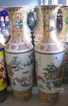 礼品陶瓷大花瓶手绘大好江山景德镇大花瓶定制订做厂家大花瓶礼品