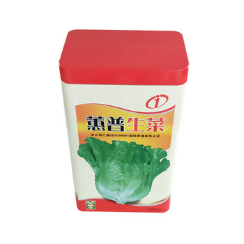 生菜种子罐蔬菜金属盒方形马口铁盒定制