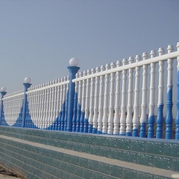 彩色水泥仿石雕栏板围栏别墅阳台河道石栏杆阳台柱小区雕塑品