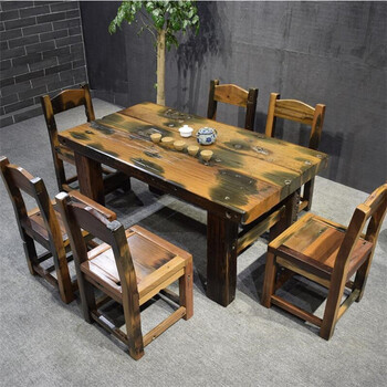 恒韵老船木家具办公桌原生态实木餐桌椅组合沙发