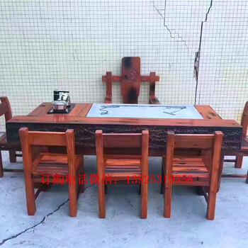 新中式茶桌椅组合喝茶桌实木茶桌茶道茶几船木家具图片原生态客厅阳台茶几