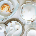 骨瓷餐具碗碟套装家用欧式创意碗盘组合中式景德镇陶瓷盘子碗套装