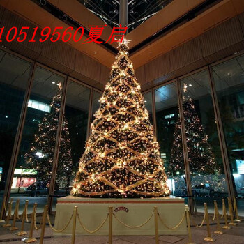 北京圣诞树安装真树缠灯亮化大型圣诞树搭建