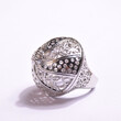 埃及饰品厂家OEM定制纯银戒指女时尚曼陀罗民族风唯美系锆石戒指图片