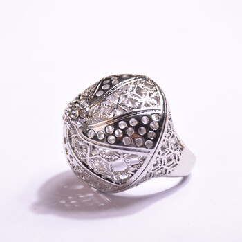 埃及饰品厂家OEM定制纯银戒指女时尚曼陀罗民族风唯美系锆石戒指
