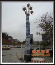 景德镇青花瓷雕龙陶瓷灯柱生产厂家