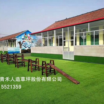 青岛青禾幼儿园塑料假草坪操场绿化人造草坪人工草皮
