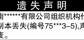 大河报广告部--组织机构代码证丢失登报声明图片0