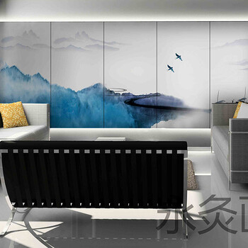 上海厂家定制室内山水艺术软包硬包背景墙