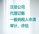 专业代理一般纳税人公司做账报税、资产评估办理、代理记账