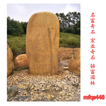 高4米的石頭土黃色的園林景觀石圖片廣東黃蠟石廠家8