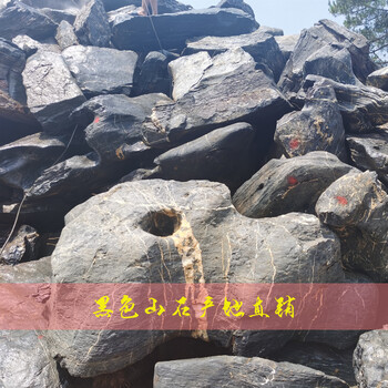 黑山石圖片清遠(yuǎn)黑山石批發(fā)基地那種山上開采的野石頭