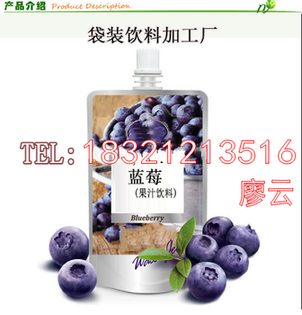 上海微商袋装饮料加工厂30ml袋装蓝莓酵素果汁饮料代加工贴牌
